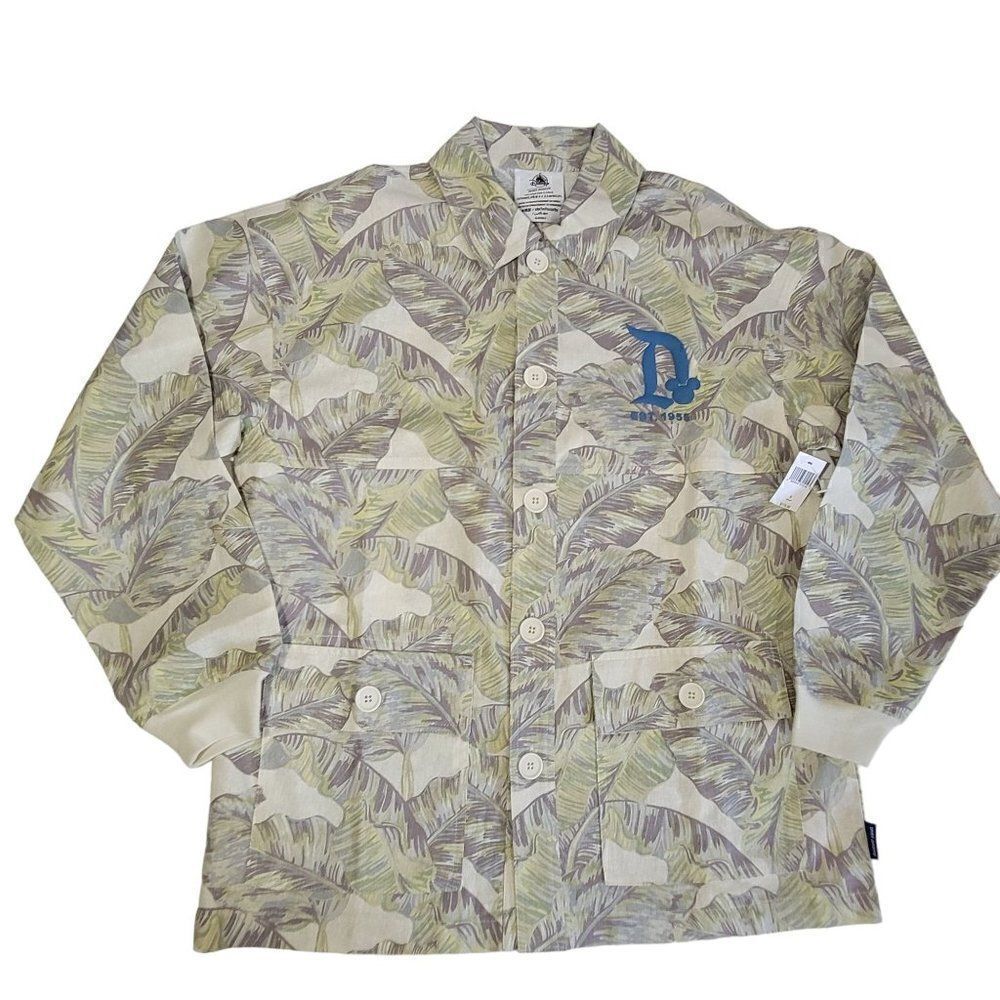 Disneyland Disney Spirit Jersey Men Small Floral Button Front Shirt SpellOut NEW - Picture 4 of 13